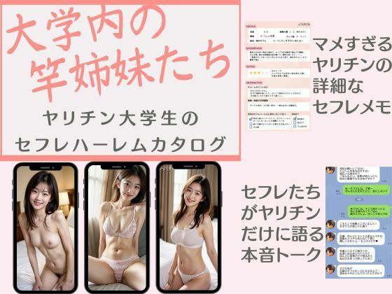 【フェチ】 大学内の竿姉妹たち ―ヤリチン大学生のセフレハーレムカタログ― 【d_320154】