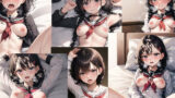 【フェチ】 犯●れるセーラー服で黒髪の三つ編みおさげ女性 【d_308554】