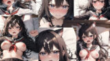 【フェチ】 犯●れる猫耳でセーラー服の黒髪ロングヘアー女性 【d_319182】