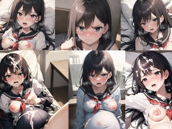 【フェチ】 孕まされても犯●れ続けるセーラー服の黒髪ロングヘアー女性 【d_328260】