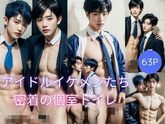 【フェチ】 【BL写真集】アイドルイケメンたち個室トイレで密着 【d_378904】