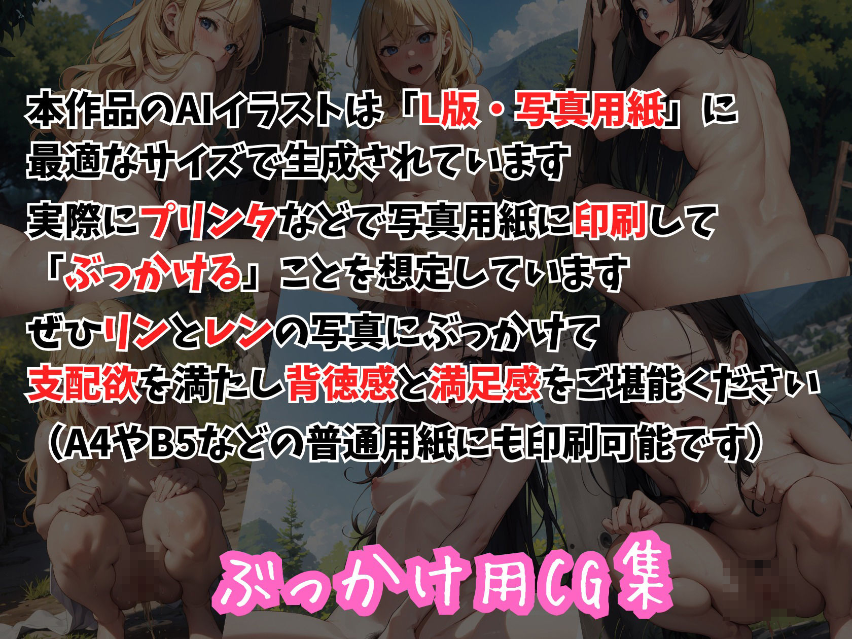 【フェチ】 ハニートラップ ぶっかけ用CG集 野外放尿編 【d_385957】