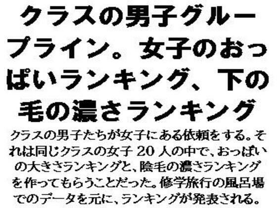 【フェチ】 クラスの男子グループライン。女子のおっぱいランキング、下の毛の濃さランキング 【d_604123】