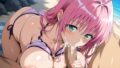 【フェチ】 ラ〇コスプレの爆乳女の子とビーチでH 【d_648289】