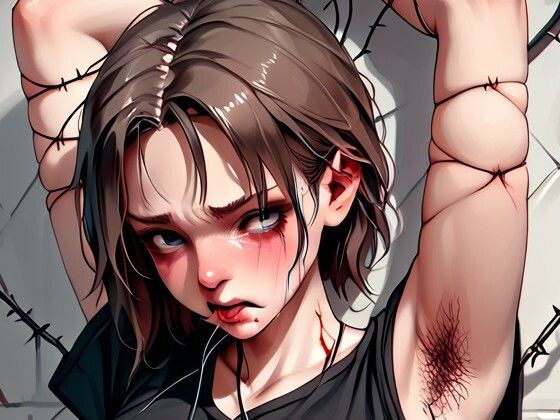 【フェチ】 近未来女性兵士鉄線拷問1 【d_661613】